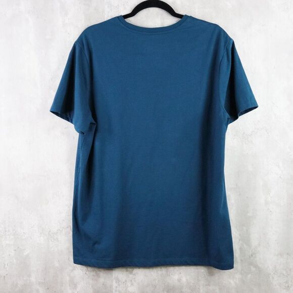 Goodfellow Tee Shirt Mens Large Teal Blue Lyndale Crew Short Sleeve Solid Cotton - Picture 4 of 5